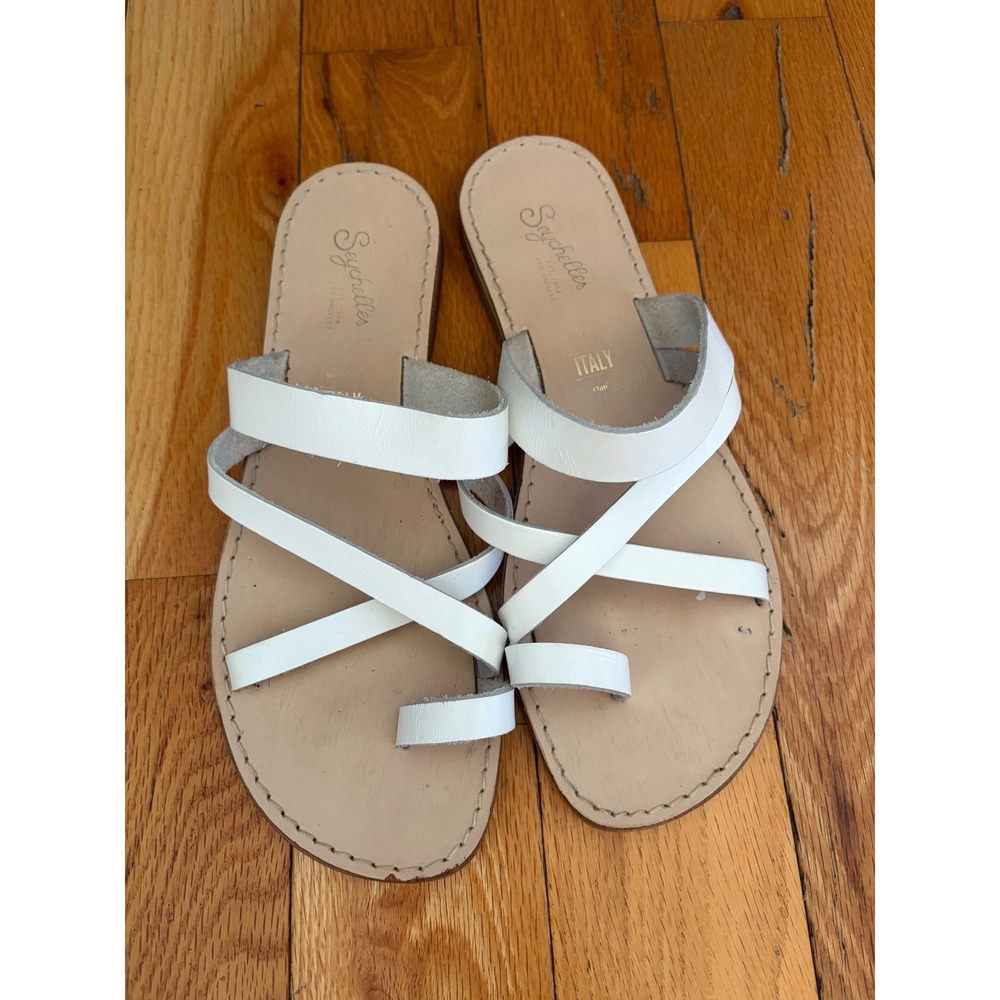 Seychelles So Precious White Leather Sandals Women's Size 9